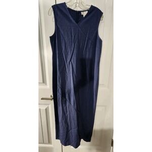 Oscar de la Renta Womens Size 10 Wool‎ Blend Blue Striped Sleveless Sheath Dress